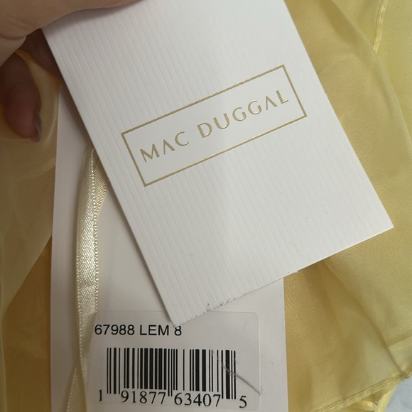 Mac Duggal Yellow Ruffled Prom Dress - Picture 3 of 8